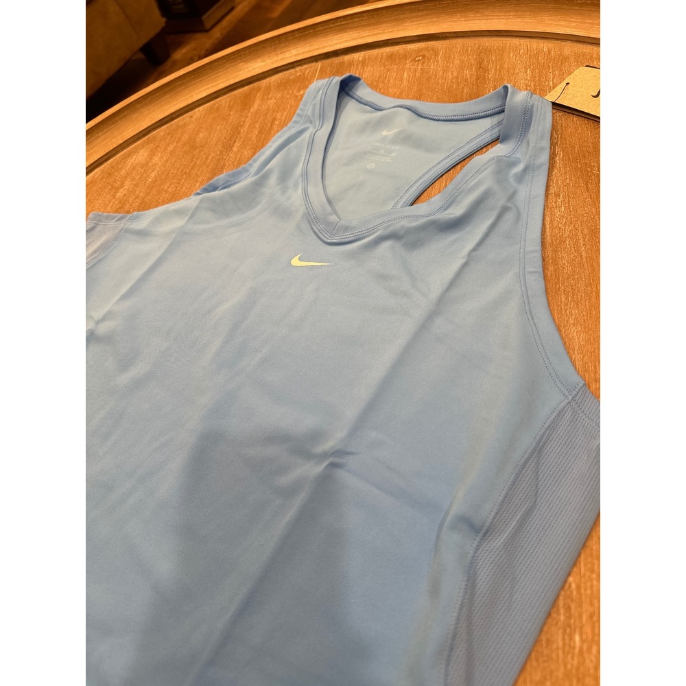 Nike Dri-FIT Womens Racerback Training Tank Top Light Blue XL Tight Fit New
